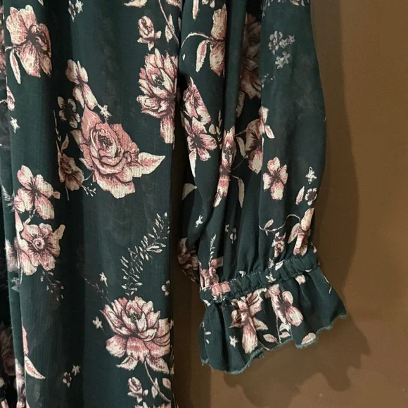 Free People Floral Long Sleeve Flowy Dress - Picture 7 of 9